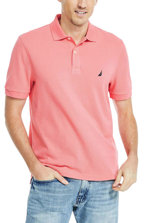 Nautica Herren Shirt Kurzarm Polo Rosa
