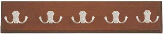 Frans Wooden 5-Hook Wall Hanger