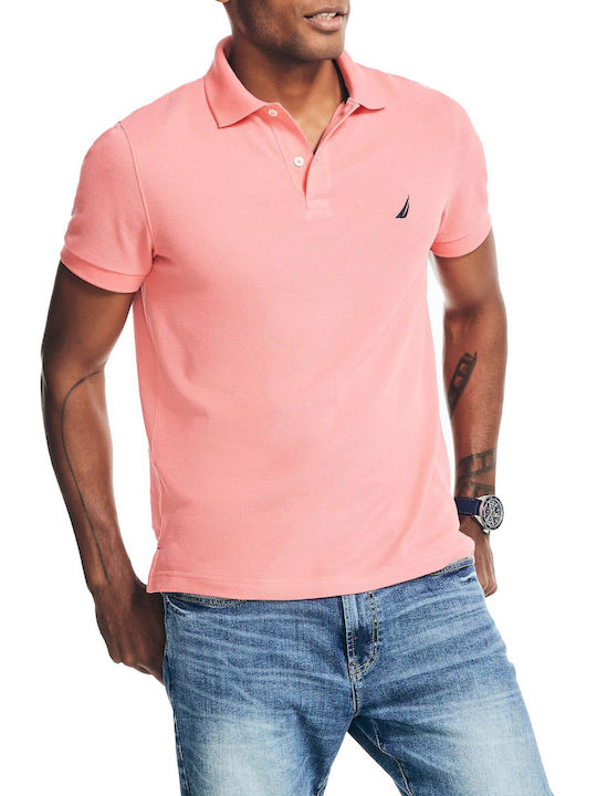 Nautica Herren Shirt Kurzarm Polo Rosa