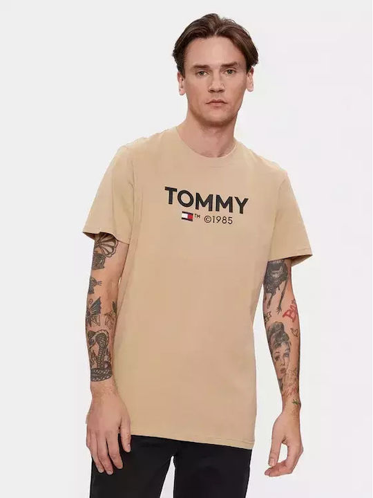 Tommy Hilfiger Tjm T-shirt Bărbătesc cu Mânecă Scurtă Tawny Sand