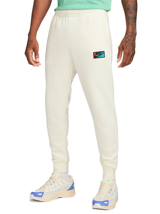 Nike Men's Fleece Sweatpants with Rubber WHITE