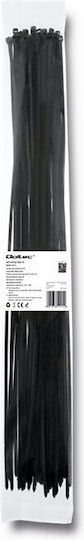 Qoltec Cable Ties Plastic 500mm x 4.8mm in Black Colour (50 pcs) (52214)