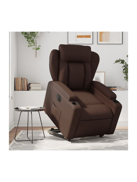 Relaxsessel mit Fußhocker aus Kunstleder Coffee...