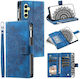 Flowers Embossed Wallet Blue (Galaxy A05s)