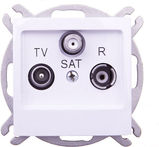 Ospel TV Antenna Socket Aerial in White color GPA-YSP M 00