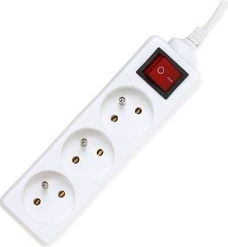 PremiumCord Steckdosenleiste 3 Positionen mit Kabel 10m