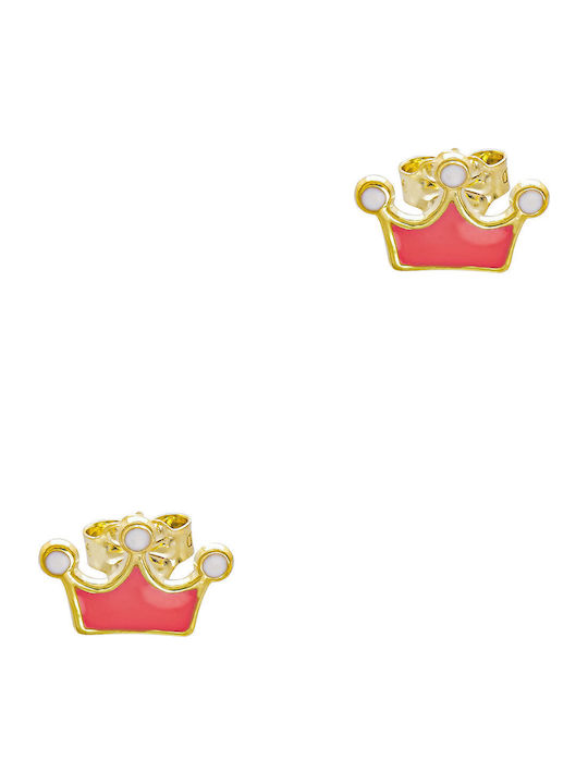 Kiriakos Gofas Kids Earrings Studs with Stones from Gold 9K