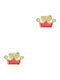 Kiriakos Gofas Kids Earrings Studs with Stones from Gold 9K