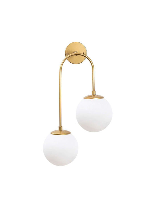 Opviq Lampă de Perete cu Bază de Bec E14 Auriu 30 cm