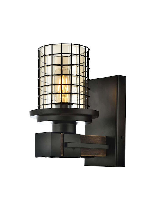 Opviq Lumină de Perete cu Soclu E27 Negru 15cm