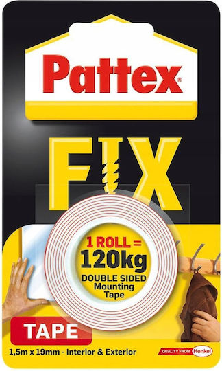 Pattex Αυτοκόλλητη Ταινία Επισκευών Λευκή 1.5mx19mm