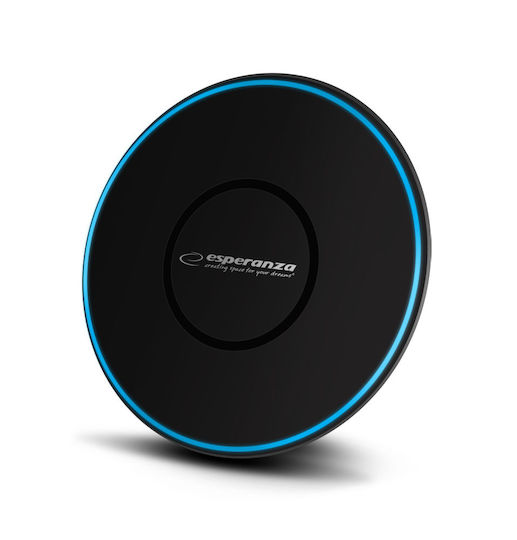 Esperanza Ασύρματος Φορτιστής (Qi Pad) 10W Μαύρος (EZC103)