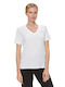 Calvin Klein Femeie Tricou cu Decolteu în V White