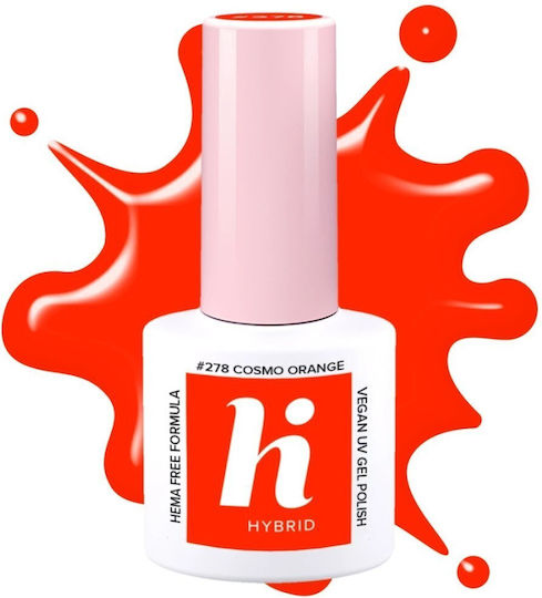Hi Hybrid Semipermanent Lac de Unghii cosmo orange #278 5ml 1buc