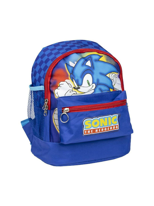 Sonic Σχολική Τσάντα Πλάτης Νηπιαγωγείου Μπλε
