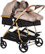 Chipolino Duo Smart Verstellbar Doppelter Kinderwagen Geeignet für Neugeborene Golden Beige