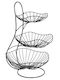 Keskor Fruit Bowl Metallic 3 Levels Black 29x29x46cm