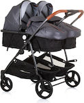 Chipolino Duo Smart Verstellbar Doppelter Kinderwagen Geeignet für Neugeborene Silver Grey 12.2kg