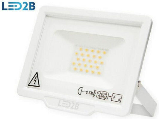 Premium Lux 2 Στεγανός Προβολέας LED 20W Ψυχρό Λευκό 6000K IP65