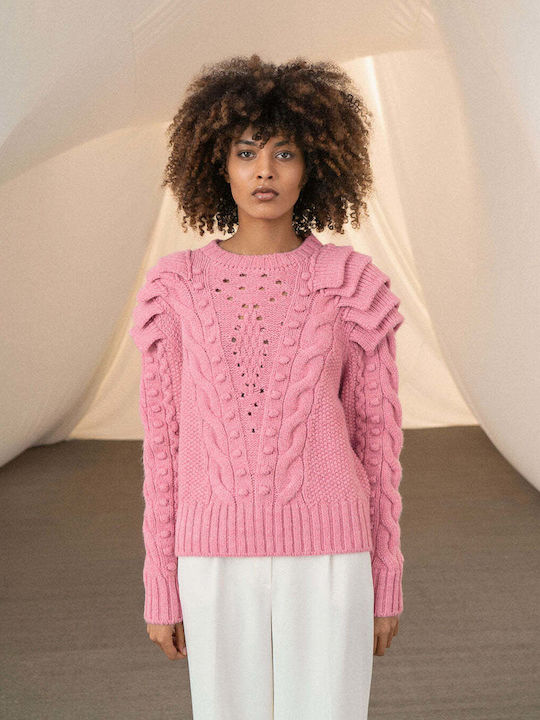 Tailor Made Knitwear Long-sleeved Women's Pullover Woolen Pink