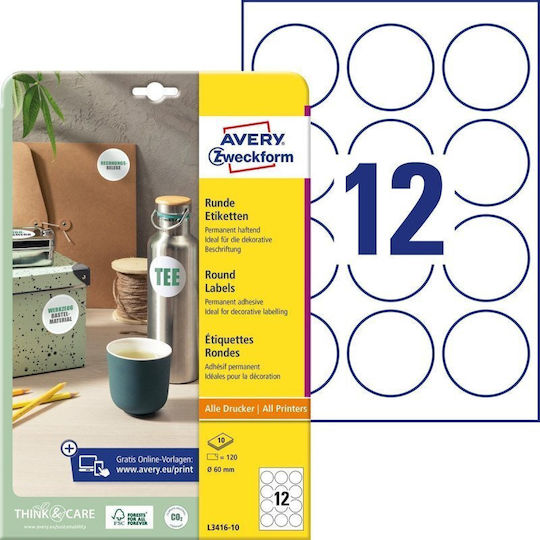 Avery Craft Labels 10pcs in White Color