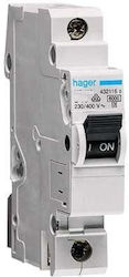 Hager Automatic Circuit Breaker 4A Single-pole MCN104E