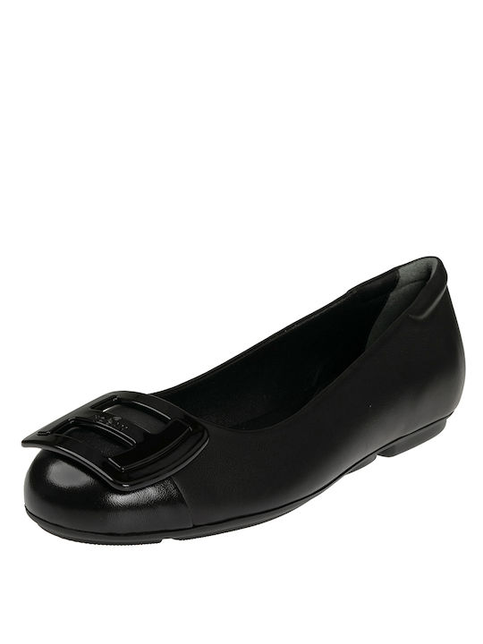 Hogan Lederne Damen Ballerinas Spitz zulaufend in Schwarz Farbe