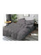 SpitiBazaar Set Cearceafuri King Size cu Elastic 220x240cm Gri 4buc