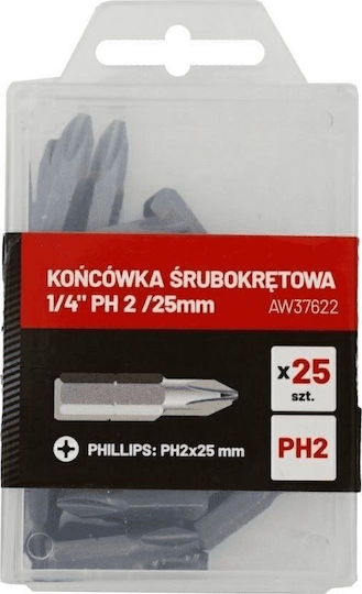 AWTools Σετ 25 Μύτες Κατσαβιδιού Σταυρός
