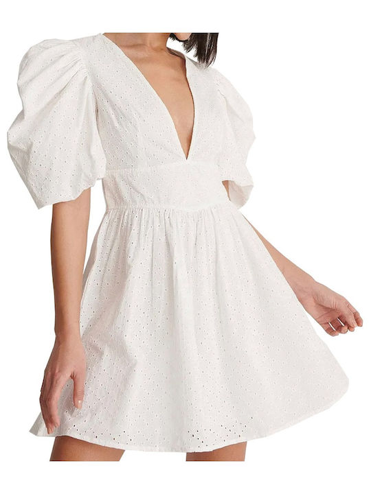 Na-Kd Mini Rochie cu Volane WHITE