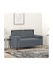 Two-Seater Velvet Couch Dark Gray with Decorative Pillows 138x77x80 cm