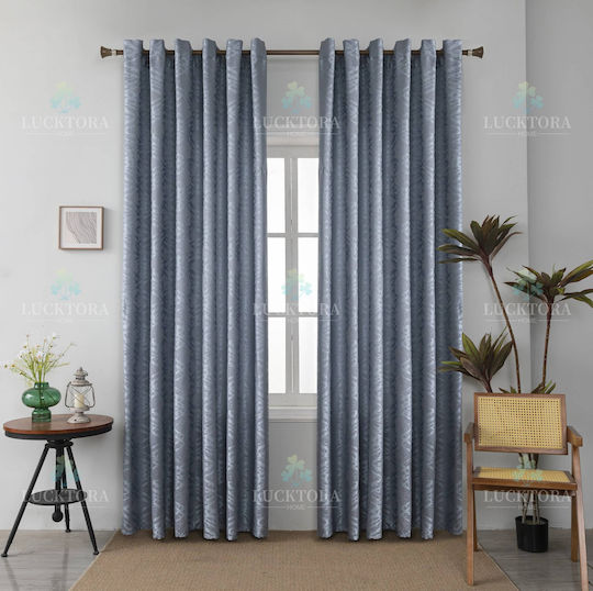 Lucktora Curtains with Grommets Blue 270x270cm