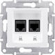 Schneider Electric Sedna Διπλή Εξωτερική Πρίζα Δικτύου RJ45 Τύπου Cat5e σε Λευκό Χρώμα SDN4400121