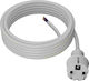 AWTools Netzkabel Typ NYL mit Kabeleigenschaften 3x1.5mm² in Weiß Farbe 1m
