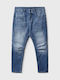 Pantalon De Blugi Elastic Cu Fit Relaxed Baggy Albastru