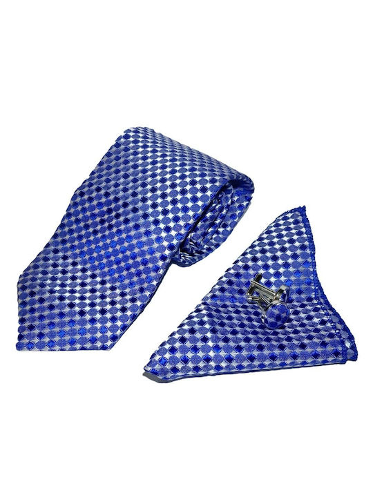 Herren Krawatten Set Monochrom in Blau Farbe