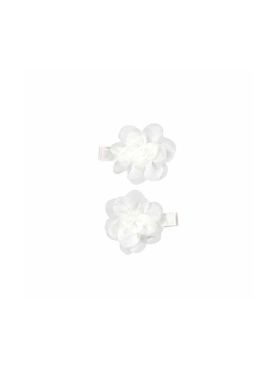 Abel & Lula Set Kids Hair Clips with Bobby Pin Flower in Beige Color