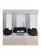Living Room Furniture Set 3-Seater & 2-Seater & Armchair Black