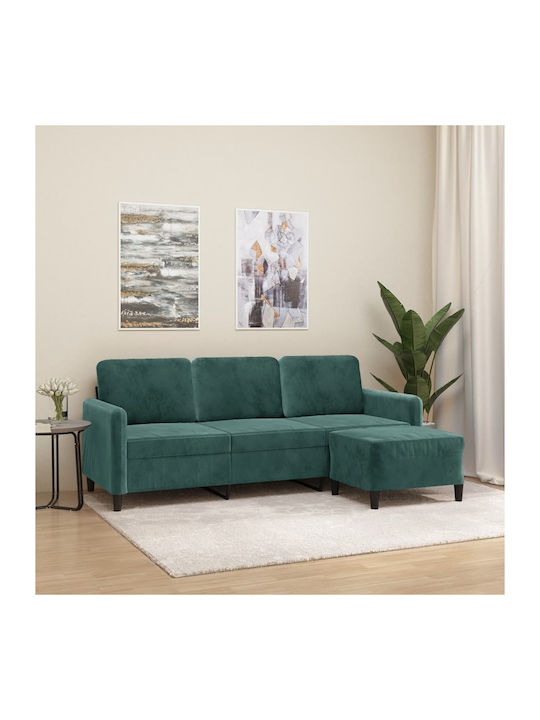 Dreisitzer Sofa Samt Grüner 198x77x80cm