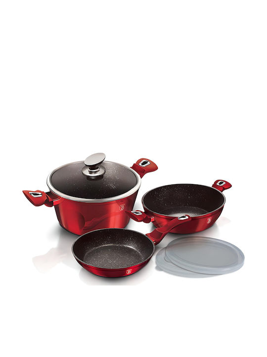 Berlinger Haus Berlinger Haus Kochgeschirr-Set aus Aluminiumguss Burgundy Collection mit Innenbeschichtung aus Stein 3-teilig