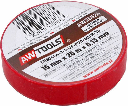 AWTools Insulation Tape 19mm x 20m Red