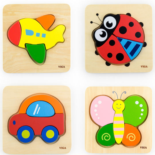 Wooden Kids Peg Puzzle 4pcs Viga Toys