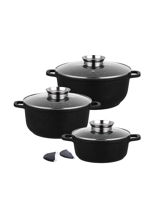 Klausberg Pots Set of Aluminum with Stone Coating 8pcs