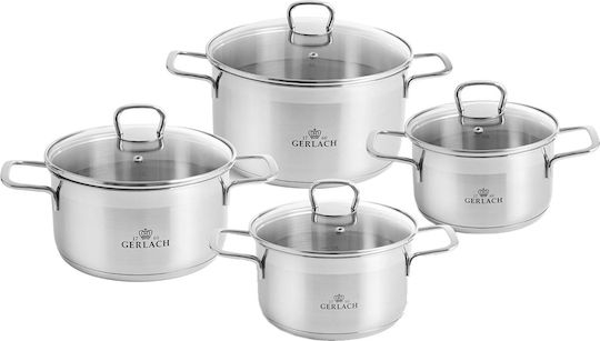 Gerlach Brava Töpfe Set aus Rostfreiem Stahl 8 Teile