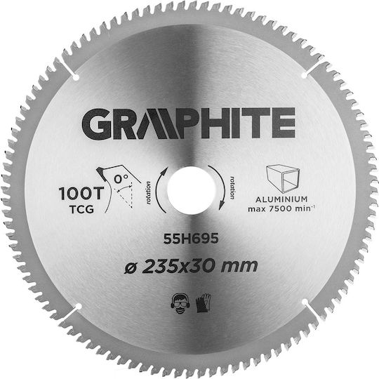 Graphite Δίσκος Κοπής Ξύλου με 100 Δόντια 235mm