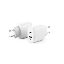 Alogic Încărcător Fără Cablu GaN cu Port USB-A și Port USB-C 32W Livrarea energiei Albς (WCG2X32-EU)