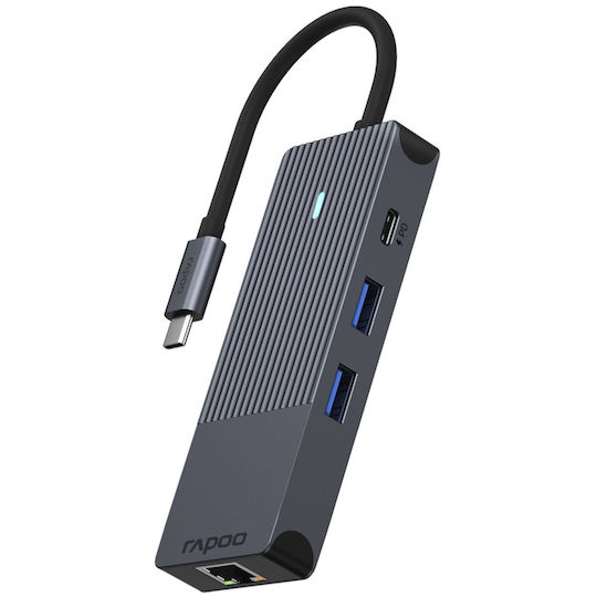 Rapoo USB-C Stație de andocare cu HDMI 4K PD Ethernet Gri (11412)