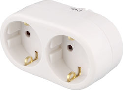 Deltaco T-Shaped Wall Plug White