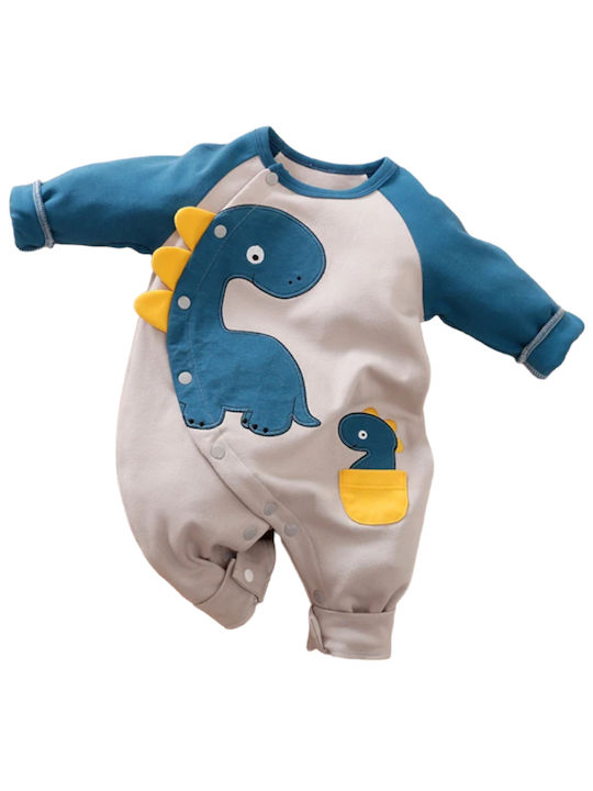 TakTakBaby Set Body pentru Bebeluși Mânecă lungă Blue/Grey