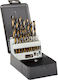 Proline Set of 19 Diamond Drills HSS with Cylindrical Shank for Metal
